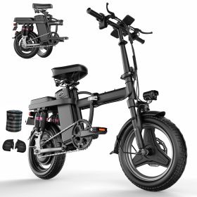 ASKGO Electric Bike For Adults, 650W Motor, 25mph 35Miles Range E Bike, 14in Tires, 48V Foldable Electric Bike For Commuting, Daily Riding, Dual Disc