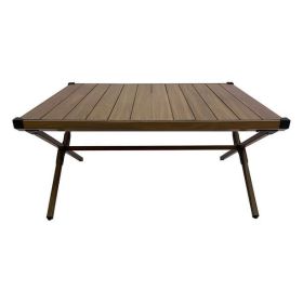 Aluminum Roll-Top Camping Table, Dark Brown