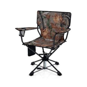 360° Swivel Portable Foldable Hunting Chair with Storage Pockets (Color: Camouflage, Type: Camping Chairs)