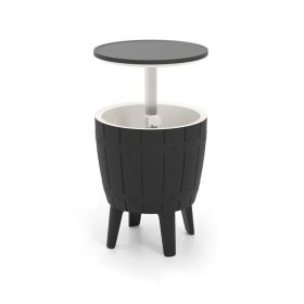 Outdoor Cooler Bar Table with Telescopic Tabletop for Beer and Wine (Color: nan, Type: Outdoor Coolers)