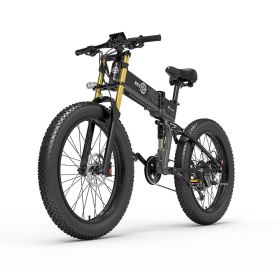 BEZIOR X PLUS E-Bike E-bicycle 1500W Motor 26x4.0  Fat Tire Black Grey (Option: BlackGray)